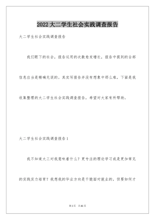 2024大二学生社会实践调查报告