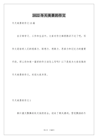 2024冬天美景的作文_1