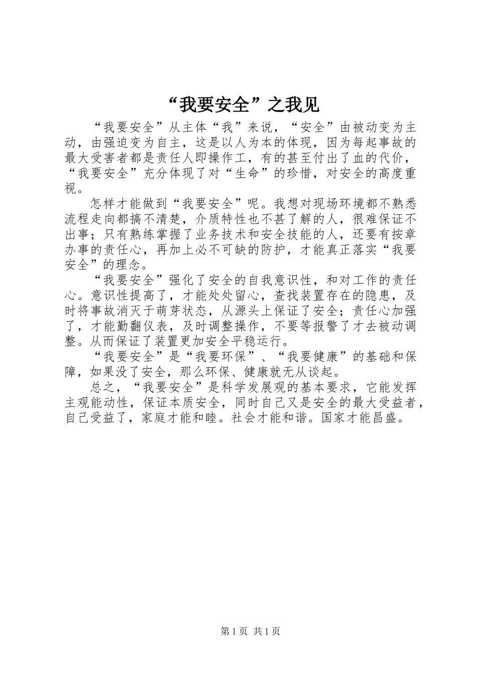 “我要安全”之我见_第1页