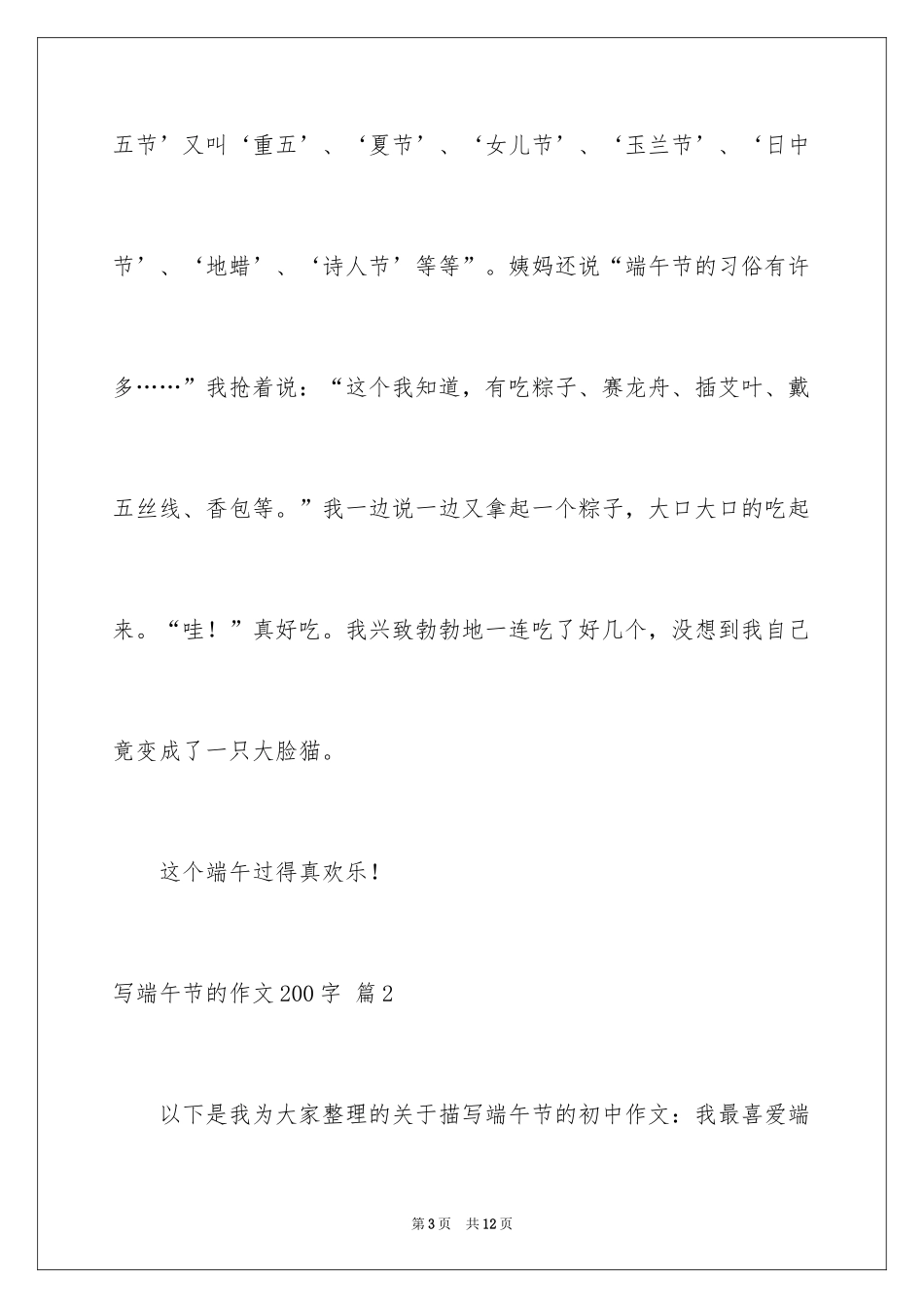 2024写端午节的作文200字_8_第3页