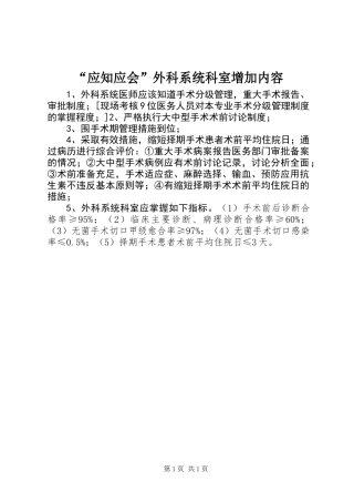 “应知应会”外科系统科室增加内容