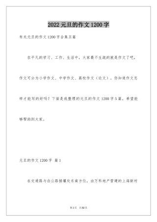 2024元旦的作文1200字_3