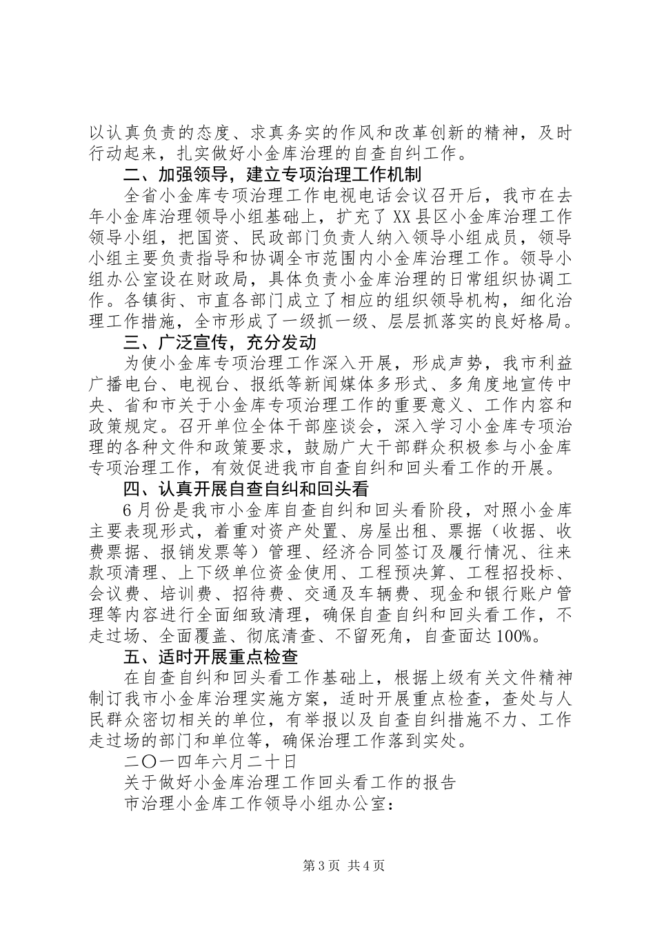 “小金库”专项治理“回头看”工作情况报告_第3页