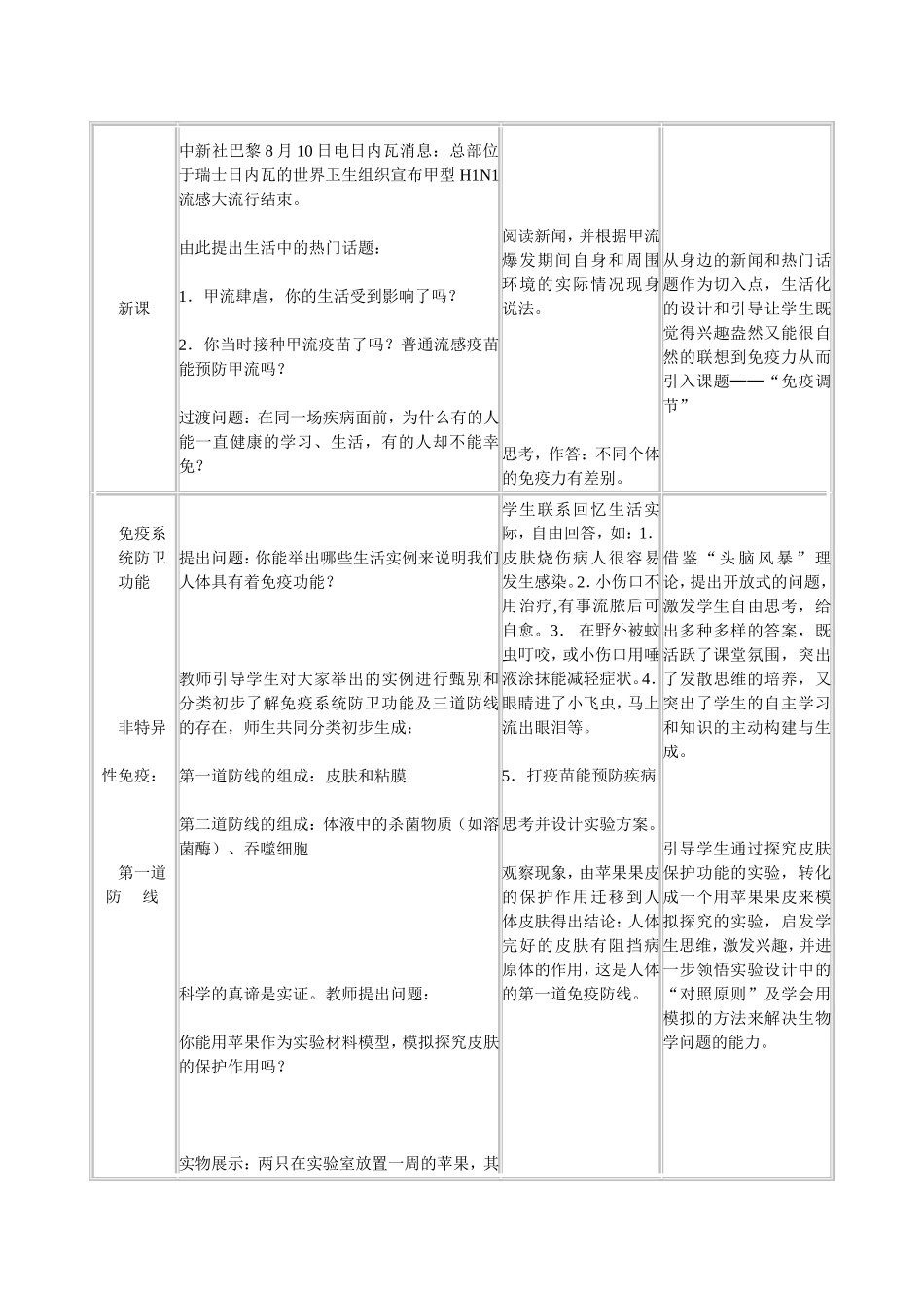 免疫调节教学设计第课时_第3页