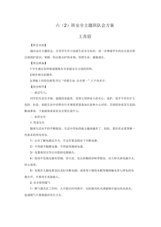安全主题队会