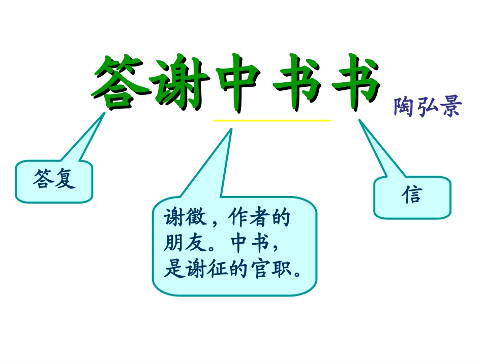 八上第二十七课答谢中书书_第1页