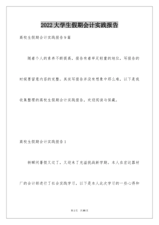 2024大学生假期会计实践报告_1