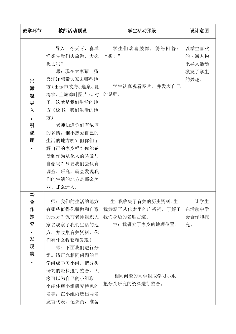 《我们生活的地方真美》教学设计_第2页