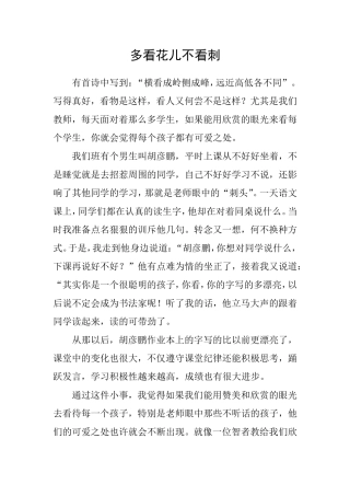 多看花儿不看刺