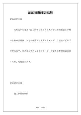 2024商场实习总结