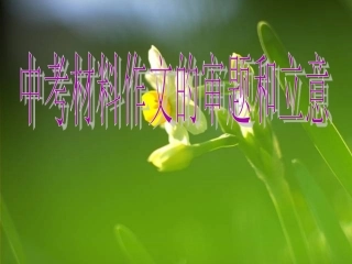 中考材料作文的审题和立意