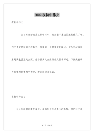 2024夜初中作文_1