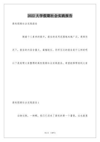 2024大学假期社会实践报告