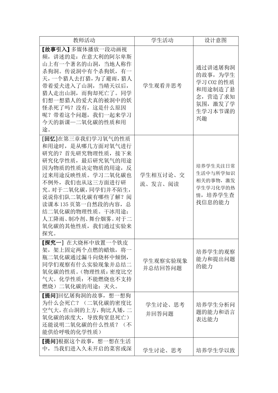 二氧化碳的性质和用途教学设计_第2页