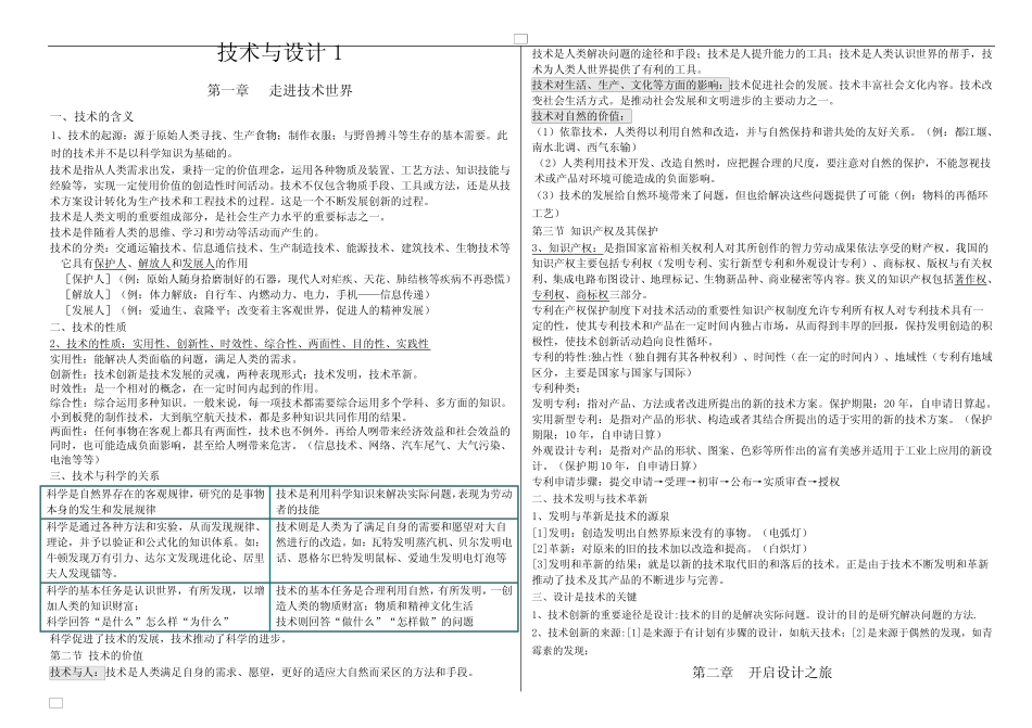 2021-2022学年高中真题技术学考复习知识点汇总 _第1页