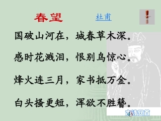 古诗四首春望，过零丁洋