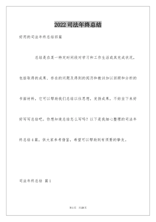 2024司法年终总结