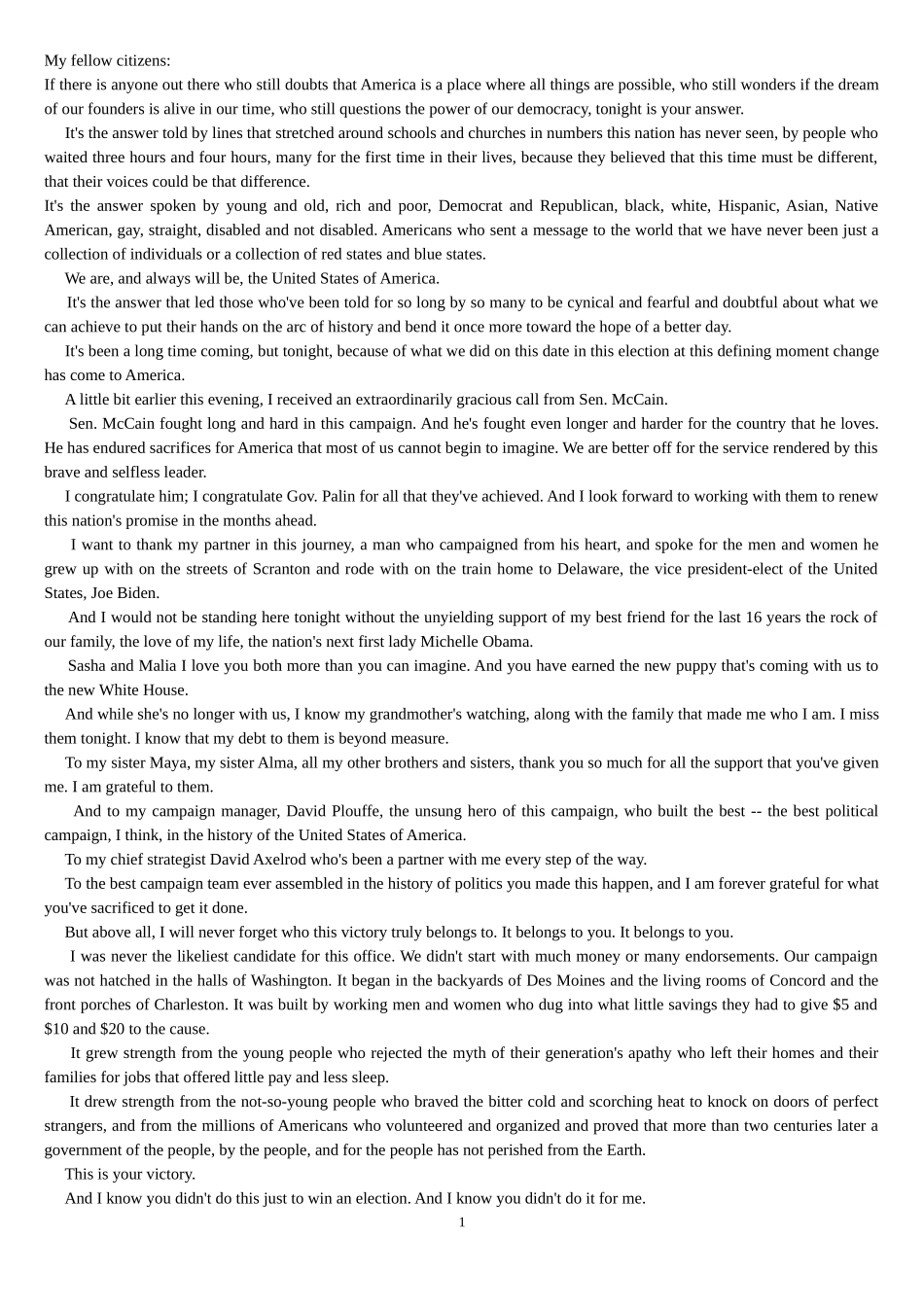 奥巴马就职演说词_第1页