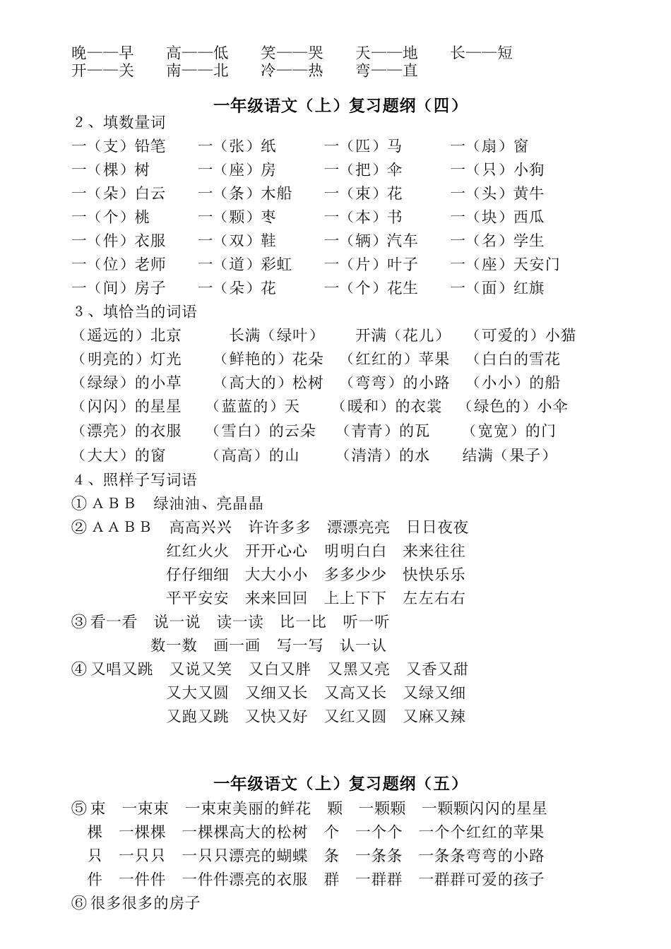 一年级上册语文复习提纲_第3页