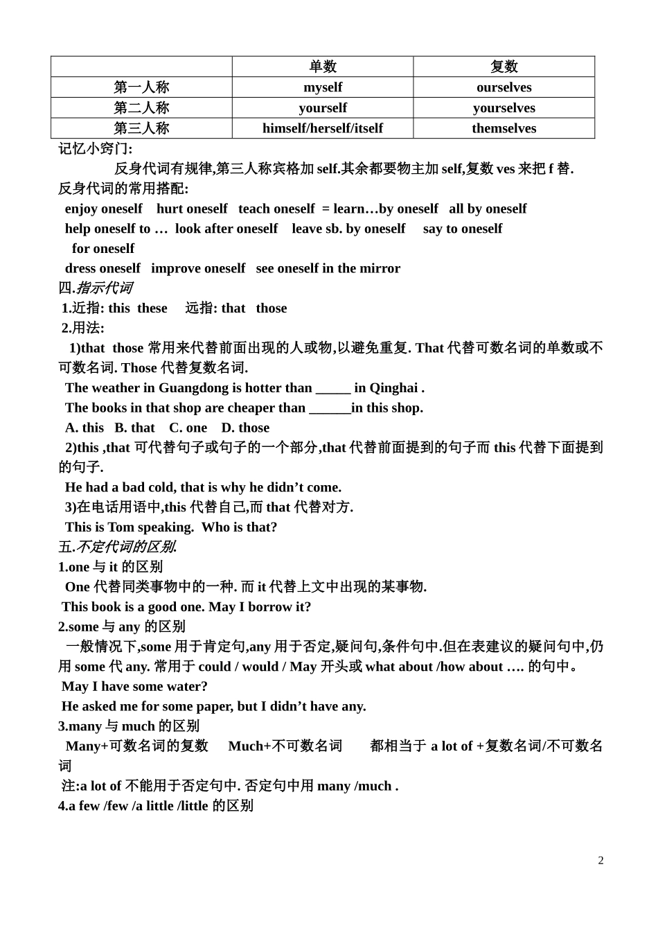 中考代词总复习及练习_第2页