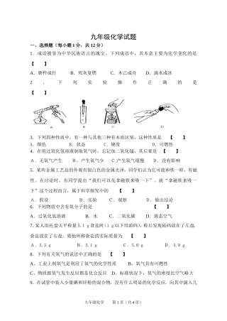 九年级化学201010