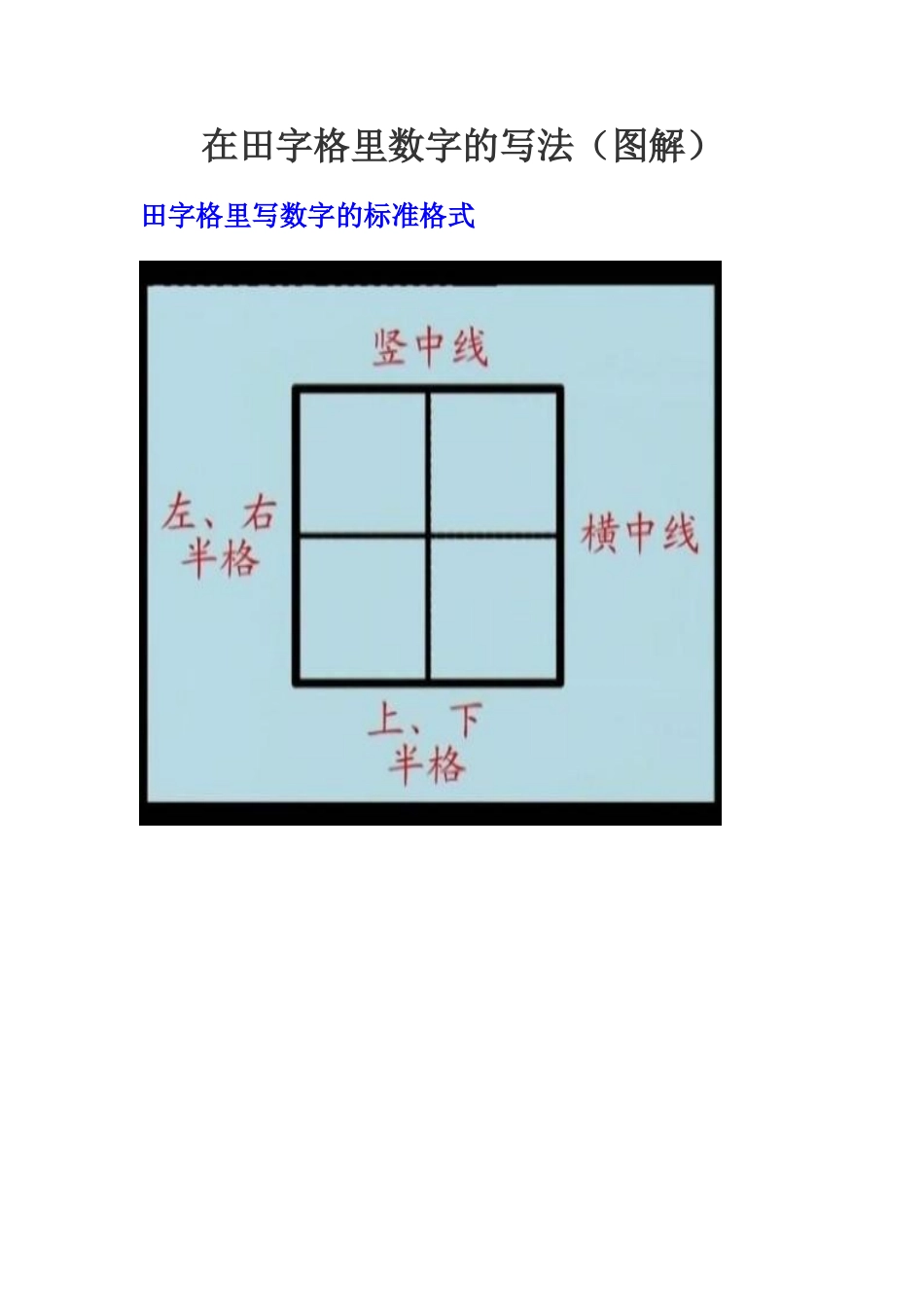 在田字格里数字的写法(图解)_第1页