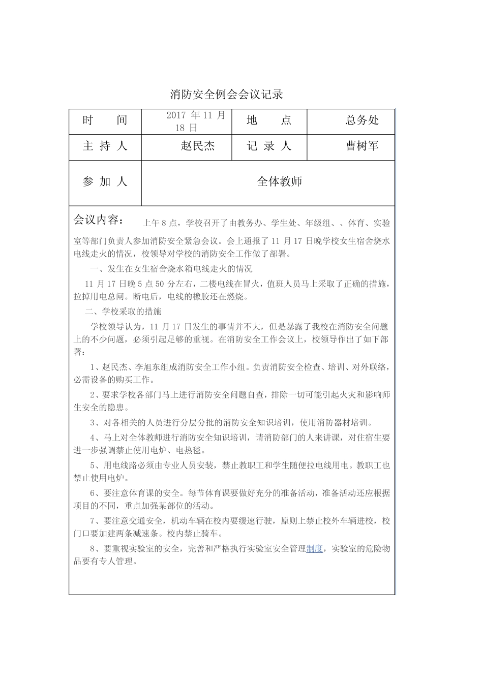 (完整)消防安全例会会议记录,推荐文档_第2页