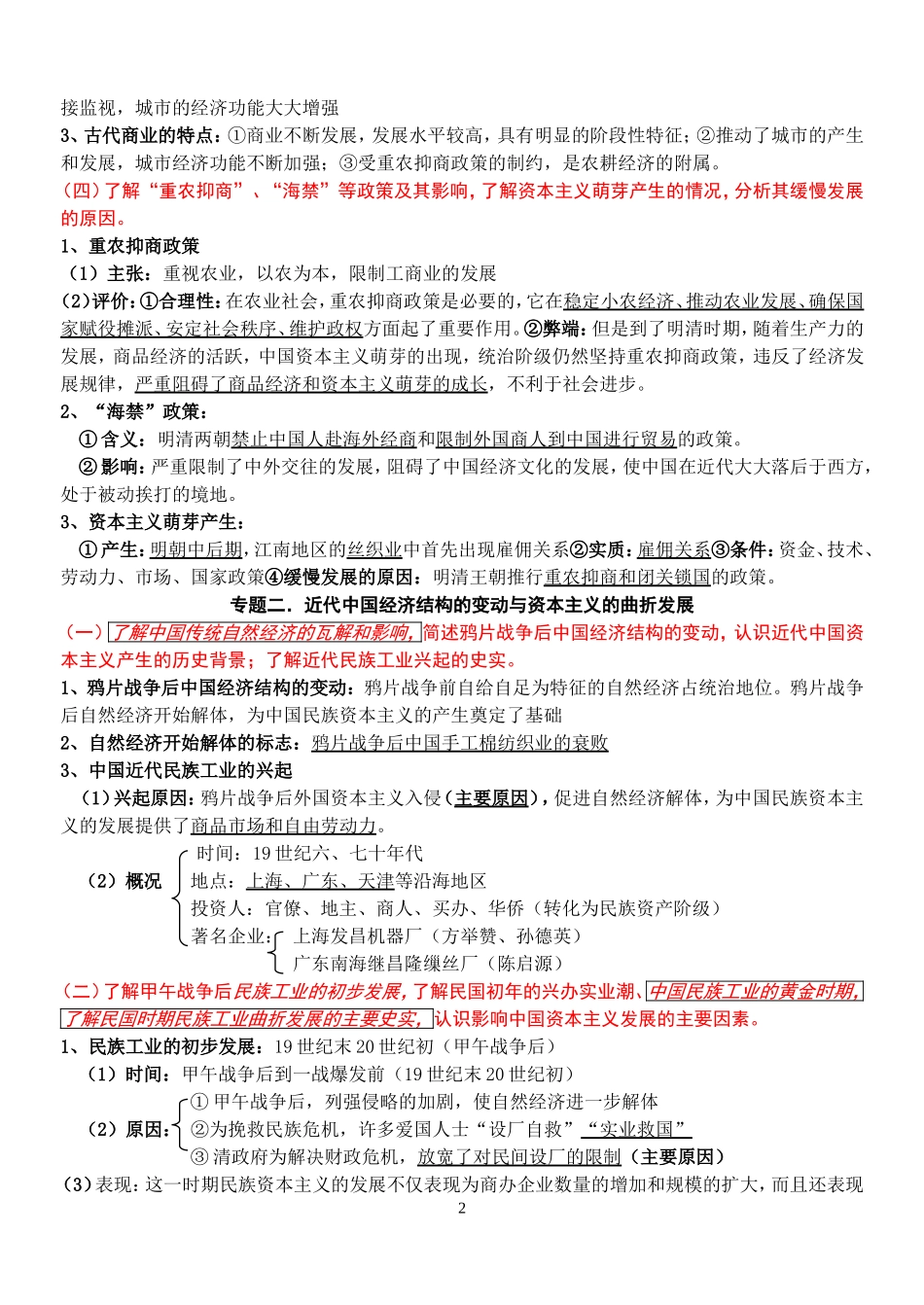 历史会考复习纲要（必修二）_第2页