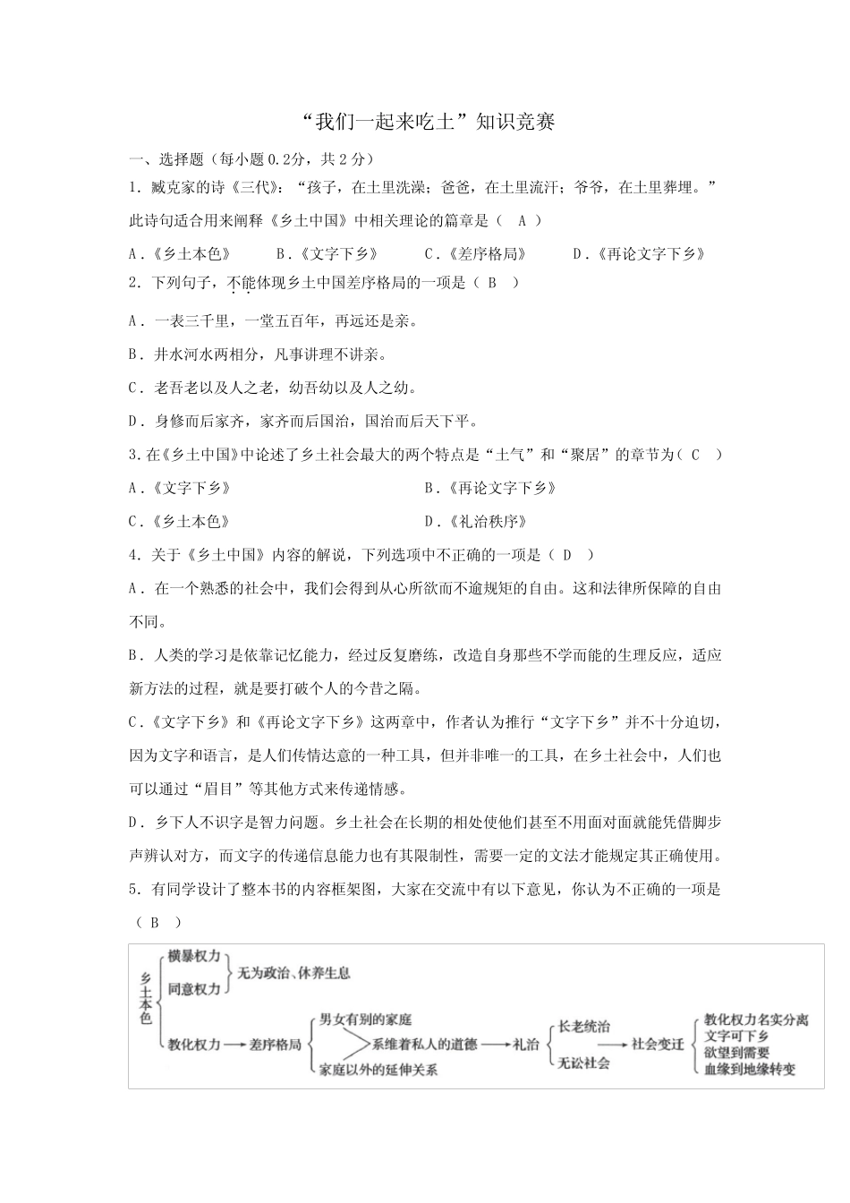 最新高中一年级语文学习资料-“我们一起来吃土”知识竞赛第二部_第1页