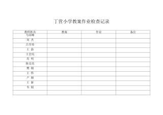 丁营小学教案作业检查记录