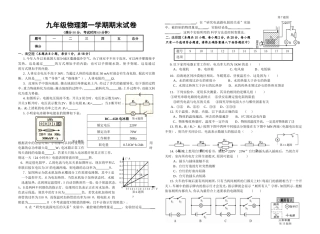 2012-2013九年级物理上期期末考试试题(李民泽)