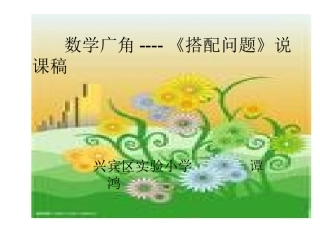 数学广角----《搭配问题》说课稿