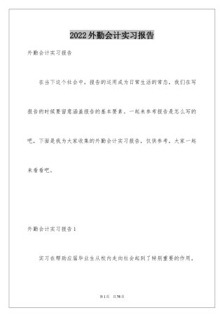 2024外勤会计实习报告