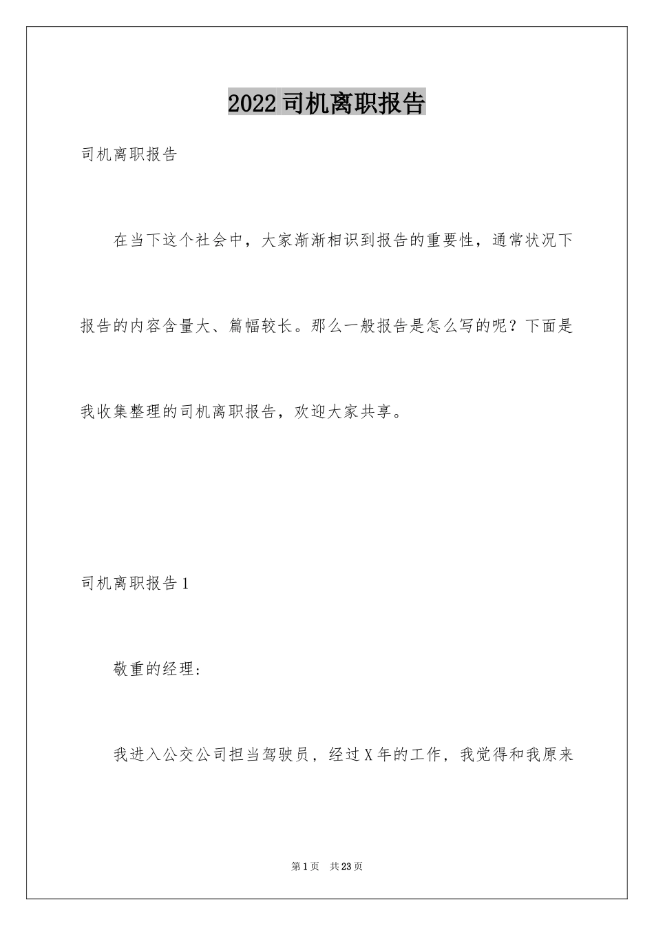 2024司机离职报告_2_第1页