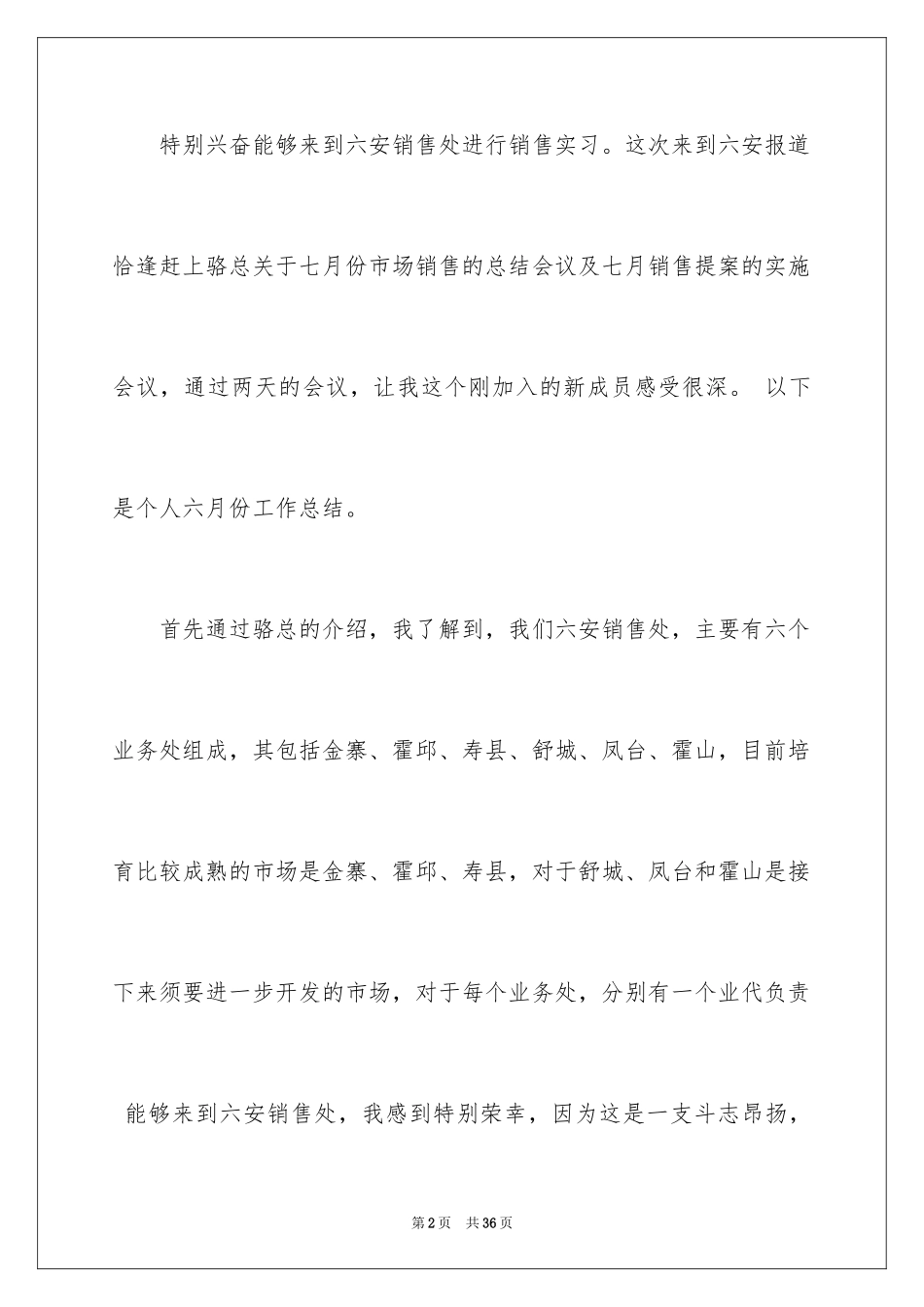 2024六月销售工作总结_第2页
