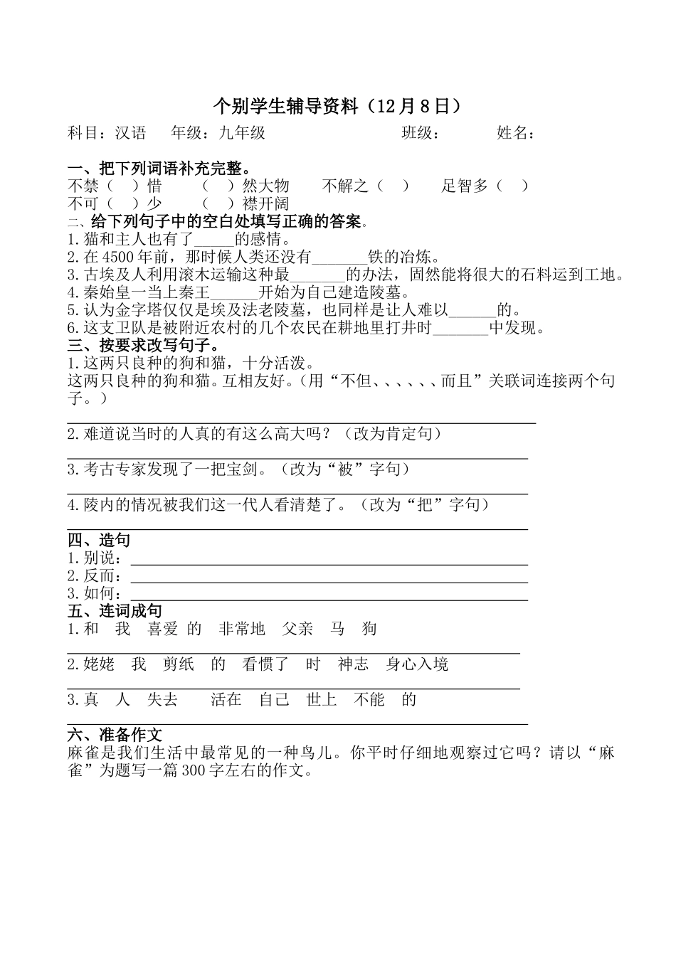 个别学生辅导资料_第1页