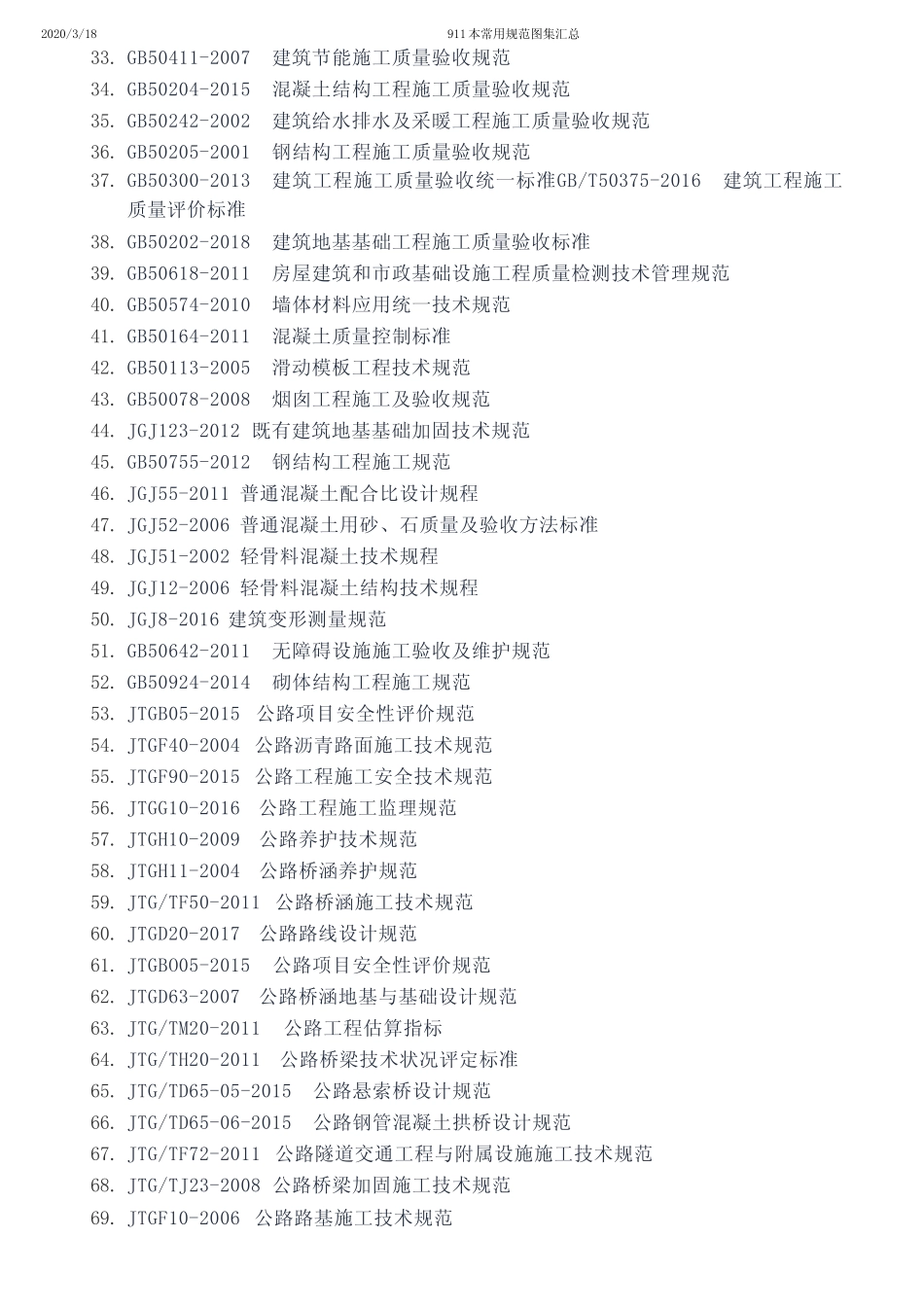 911本建筑工程常用规范图集汇总_20200331 _第2页