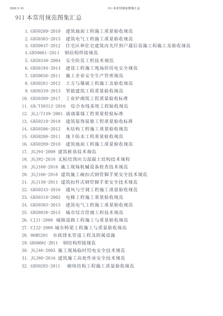 911本建筑工程常用规范图集汇总_20200331 