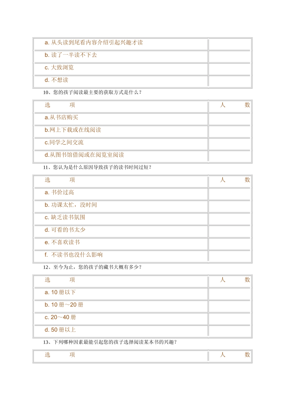 小学生课外阅读调查问卷_第3页