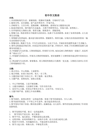 初中作文批语