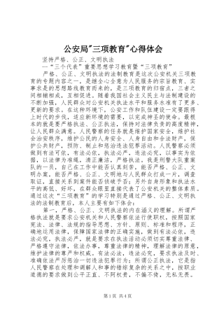 公安局-三项教育-心得体会