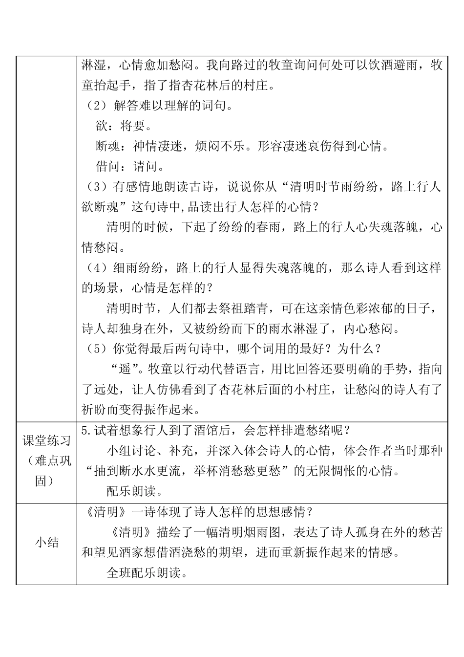 最新部编版教材三年级语文下册 古诗三首《清明》获一等奖 教案_第2页