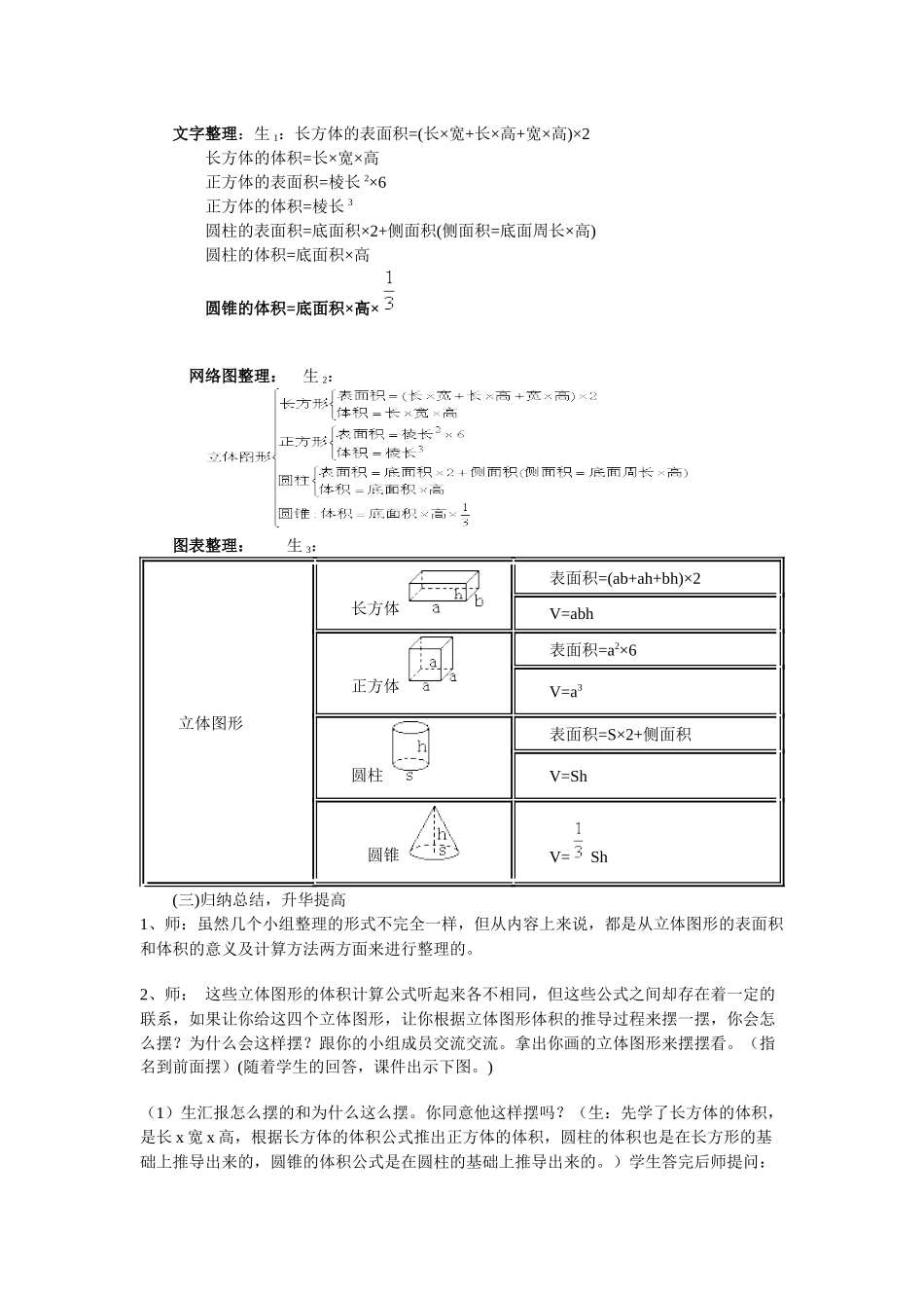 立体图形体积和表面积的整理与复习王华英_第2页