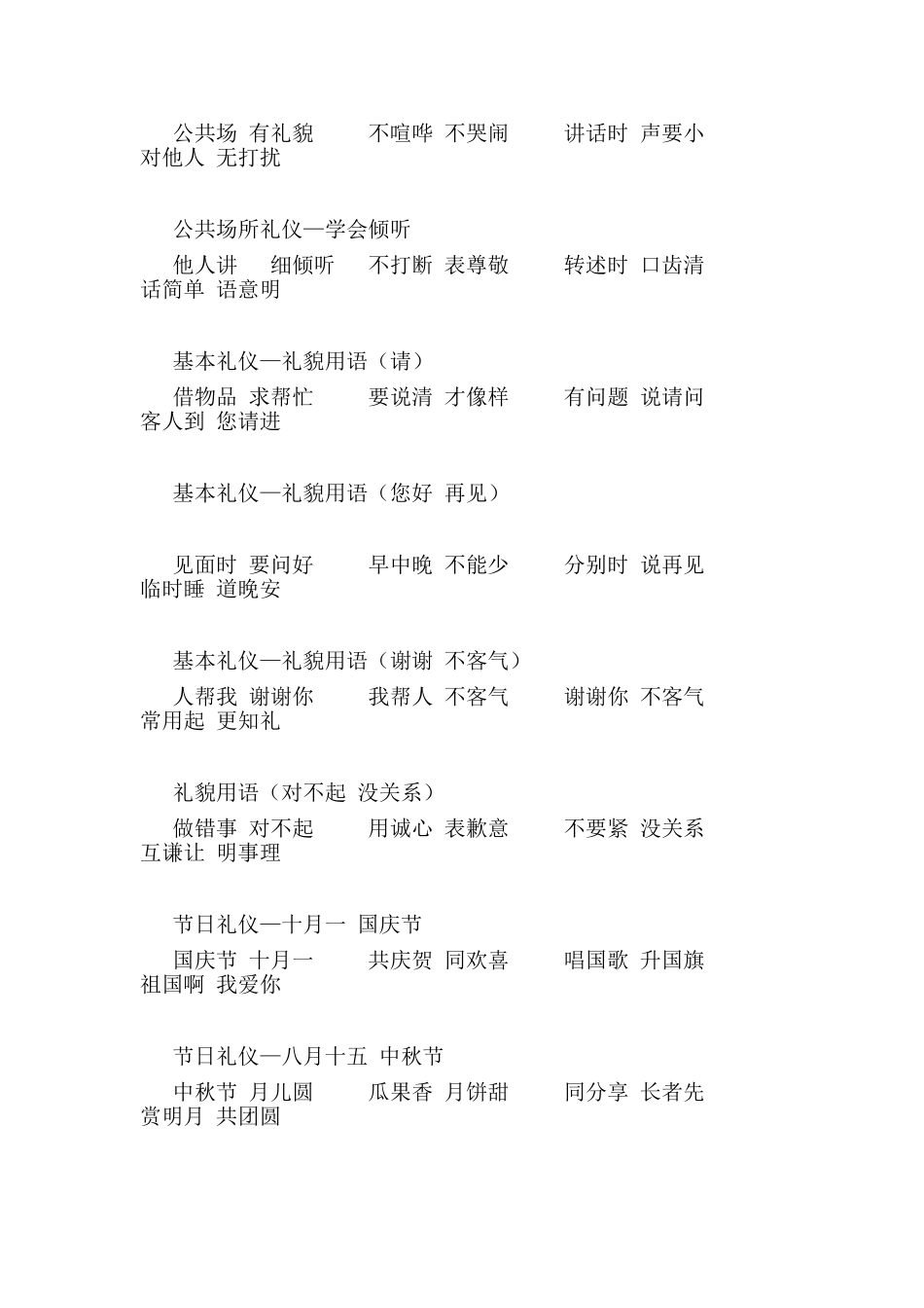 幼儿园礼仪儿歌_第3页