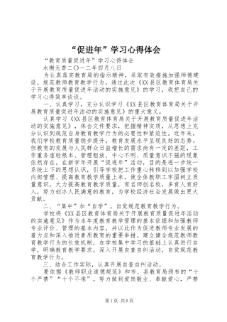 “促进年”学习心得体会