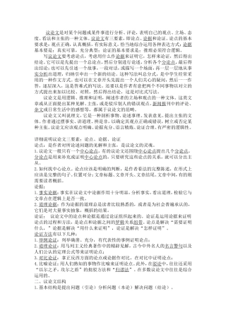 议论文相关知识