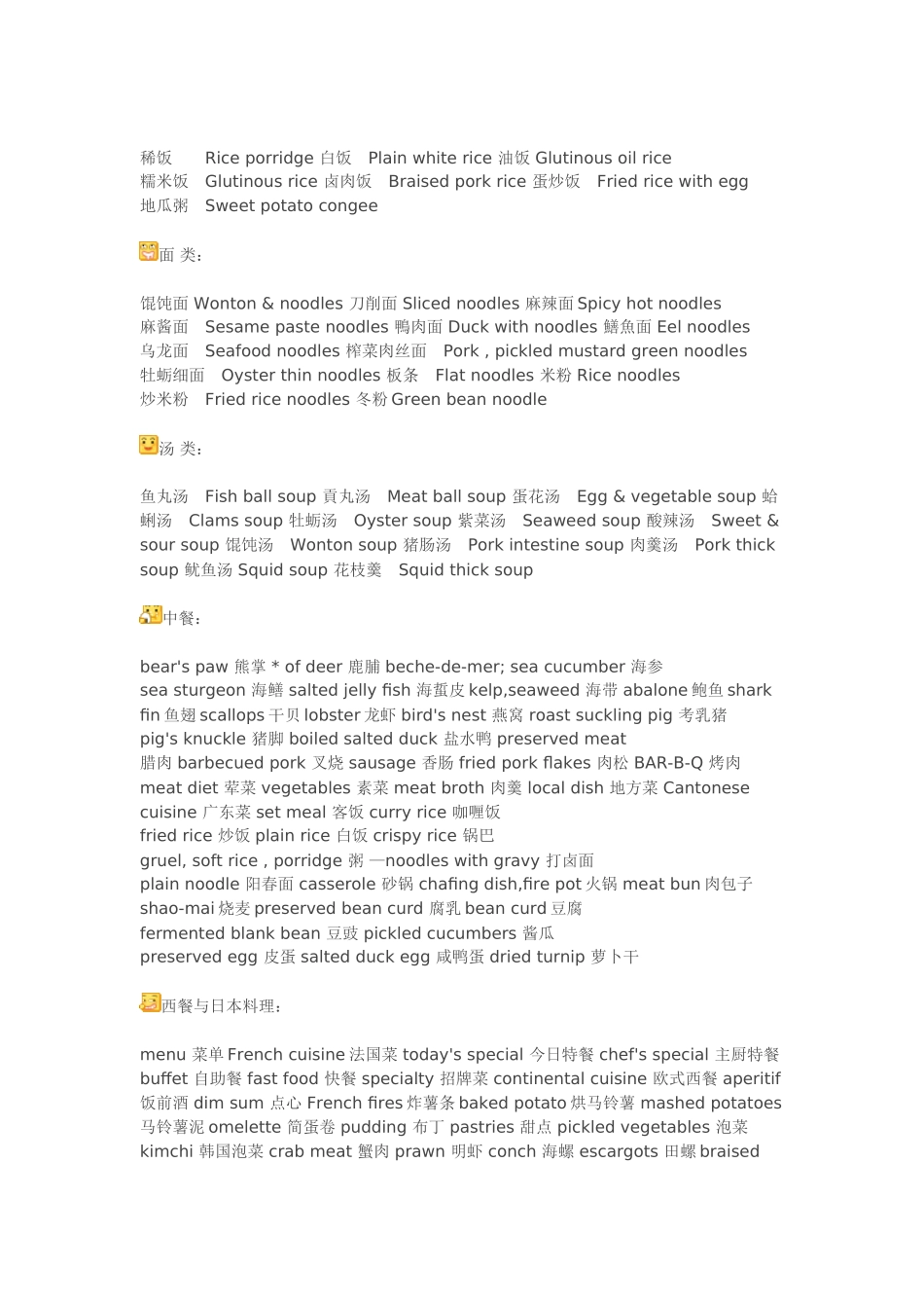 各种食物的英文说法_第3页