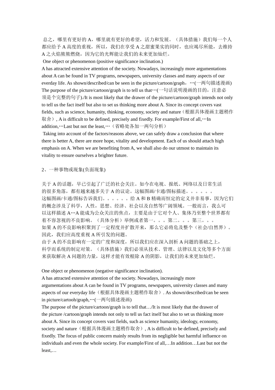 考研英语大小作文考试应急模板_第3页