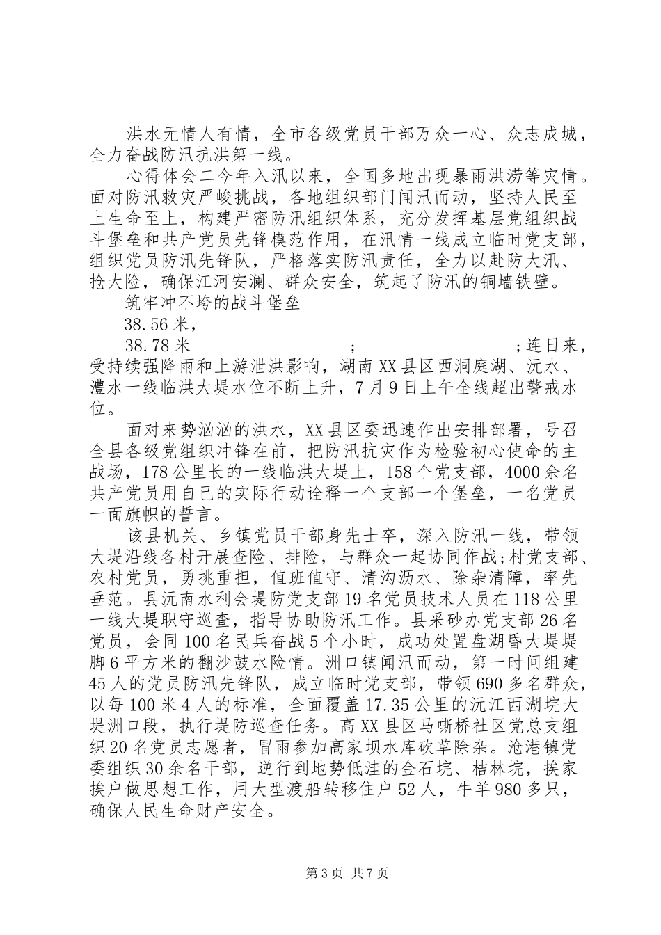 抗洪防汛一线党旗飘扬心得三篇_第3页