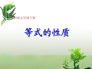 西师版《等式的基本性质》课件2课时